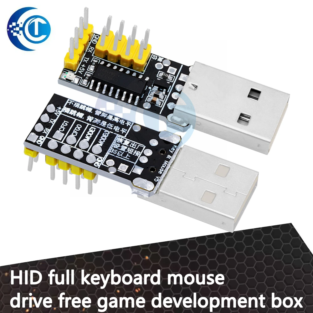 CH9329 module UART/TTL serial port to USB HID full keyboard mouse driver-free game development box