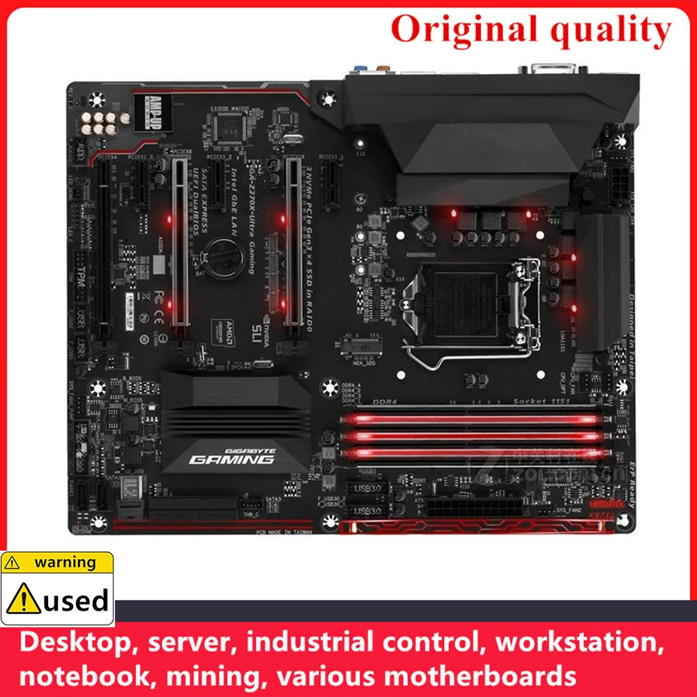 

For GA-Z270X-Ultra Gaming Z270X-Ultra Gaming Motherboards LGA 1151 DDR4 64GB ATX Intel Z270 Overclocking Desktop Mainboard