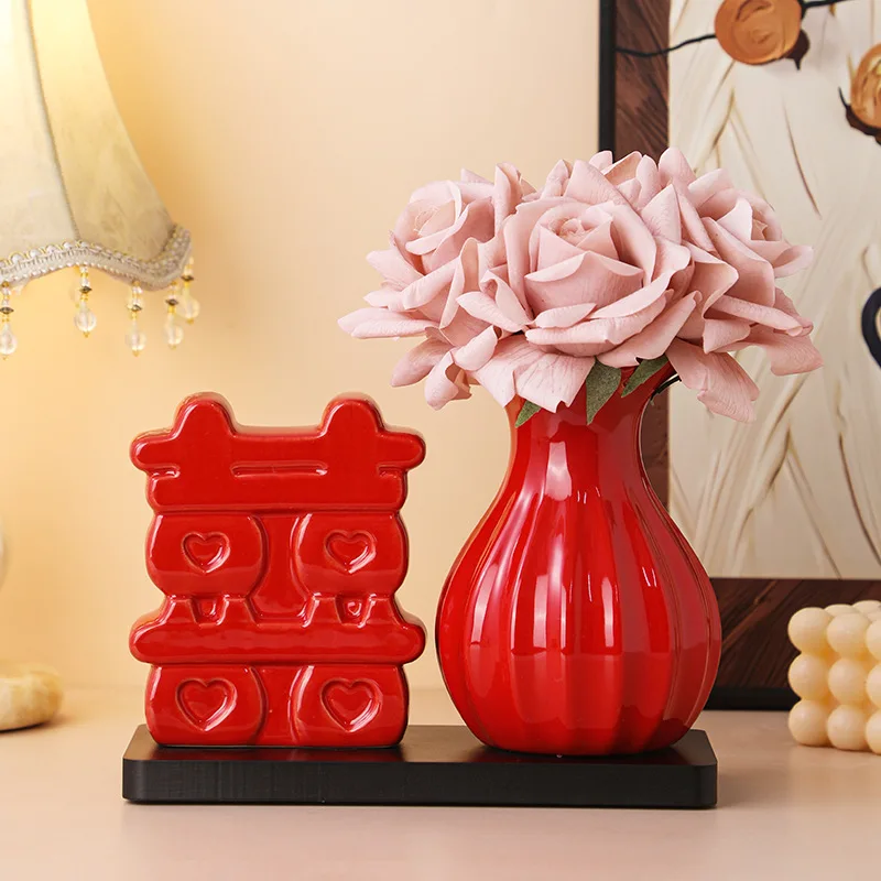 

DSA ceramic wedding vase ornament, living room flower arrangement, wedding room arrangement, decorative bouquet, housewarming