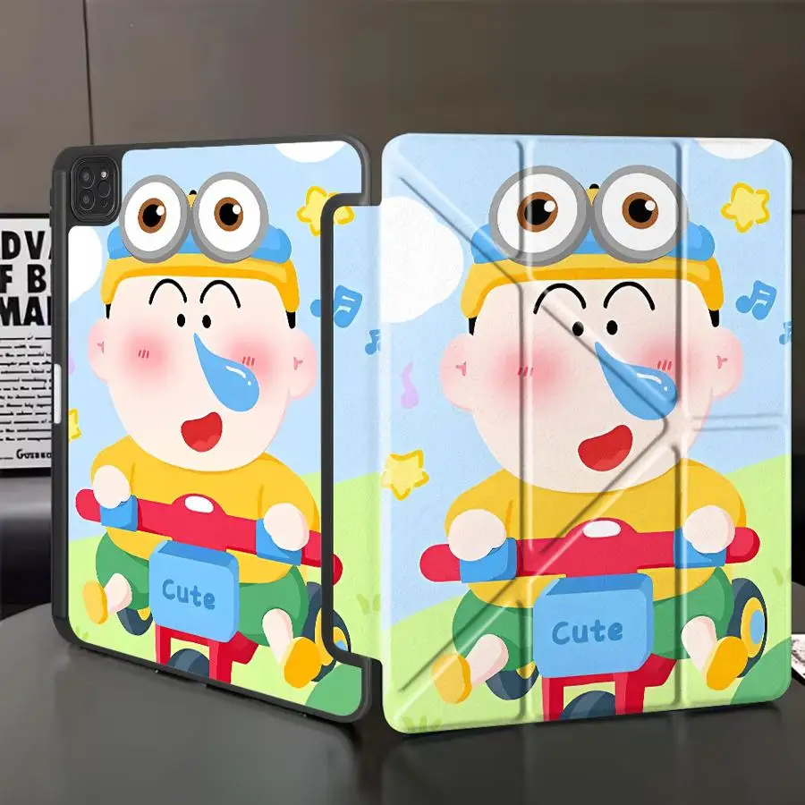 

Чехол-подставка для планшетов iPad Pro 11-го, 10-го, 9-го, 8-го, 7-го поколений, 12.9 дюймов, Mini 6, 7, Pro 2025, Air 4, 5, M3, M2, 1, 2, M4, 11 дюймов, с милым дизайном в стиле Crayon Shin-chan