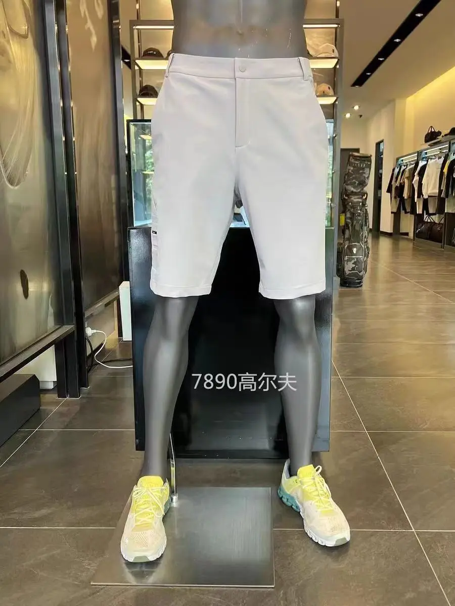 AMAZINGCRE 2024 New Men's Golf Clothing Versatile Solid Color Simple Thin Breathable Casual Shorts