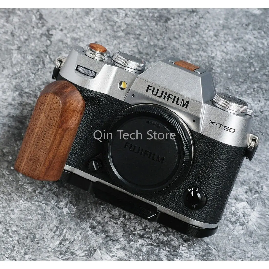 Wooden Finger Camera Handle Grip L Plate Base Clamp For Fujifilm XT50 Fuji X-T50