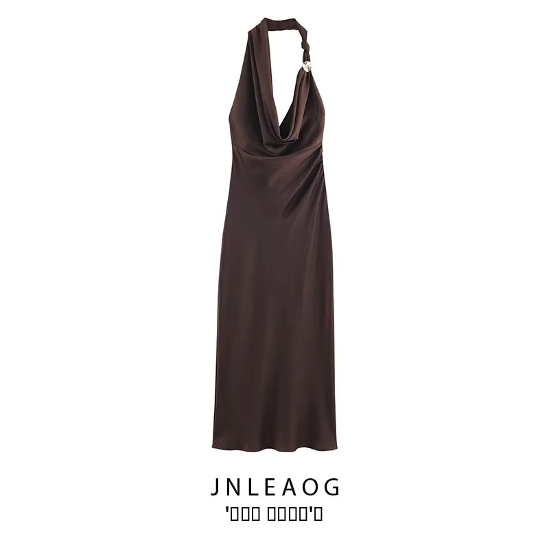 JNLEAOG خريف جديد غير المتماثلة الحرير الساتان الملمس ميدي تنورة المرأة تصميم Faion عالية الخصر مستقيم أنبوب الدكتور عادية