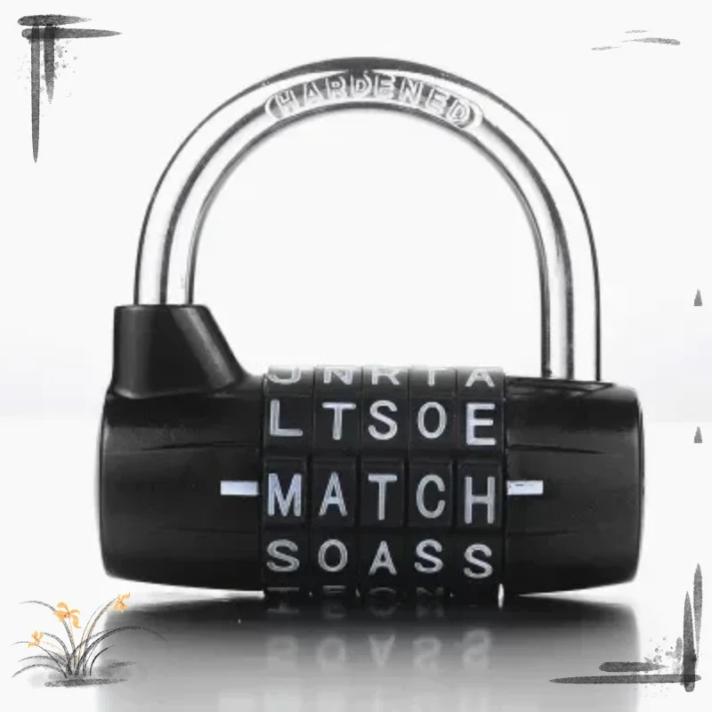 5 Letter Zinc Alloy Combination Padlock Code Password Lock Door Cabinet Drawer Bike Motorcycle Student Locker