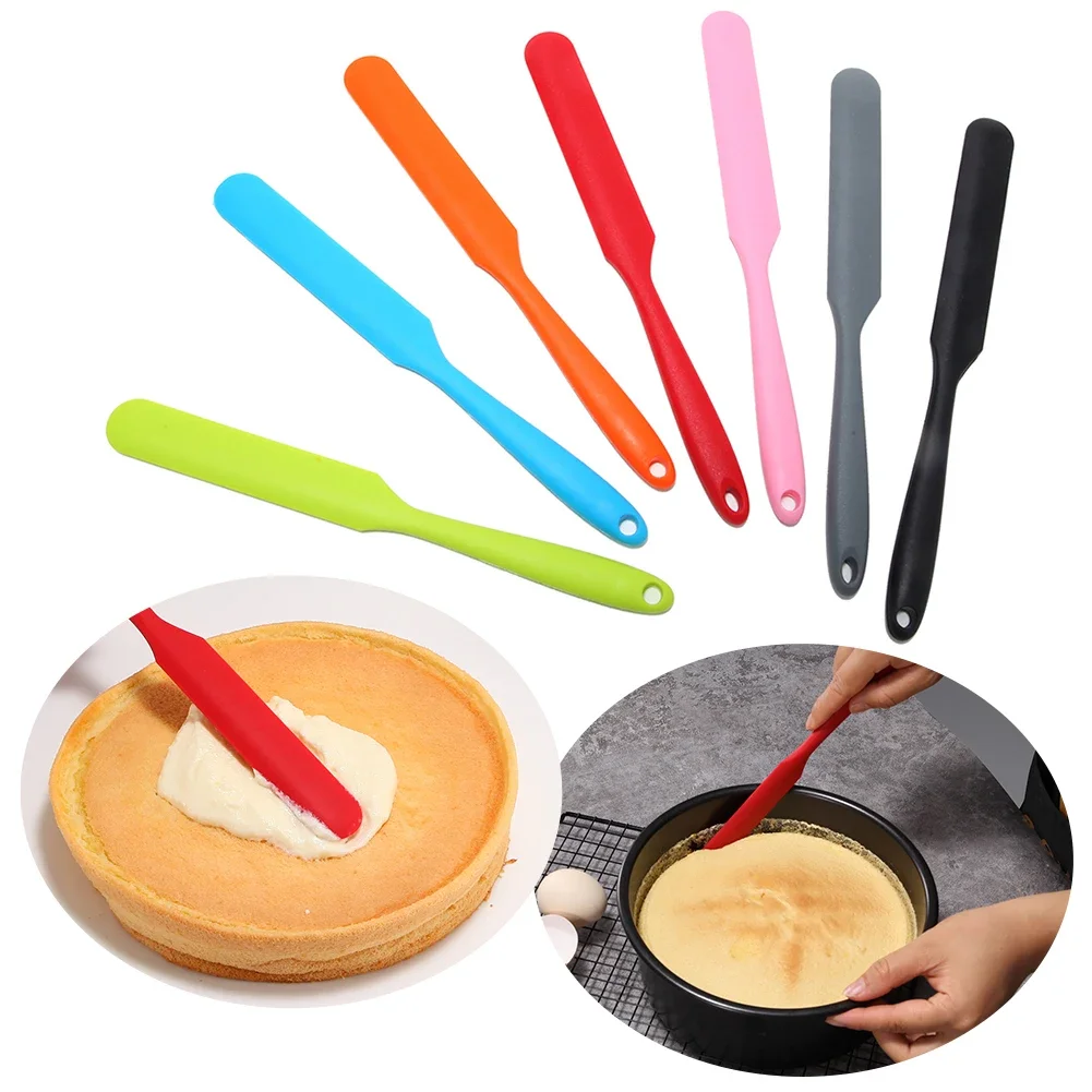 Kitchen Silicone Cream Butter Cake Spatula Scraper Cake Cream Scraper Nonstick Butter Spatula Brush Mixer Cake Baking Tools