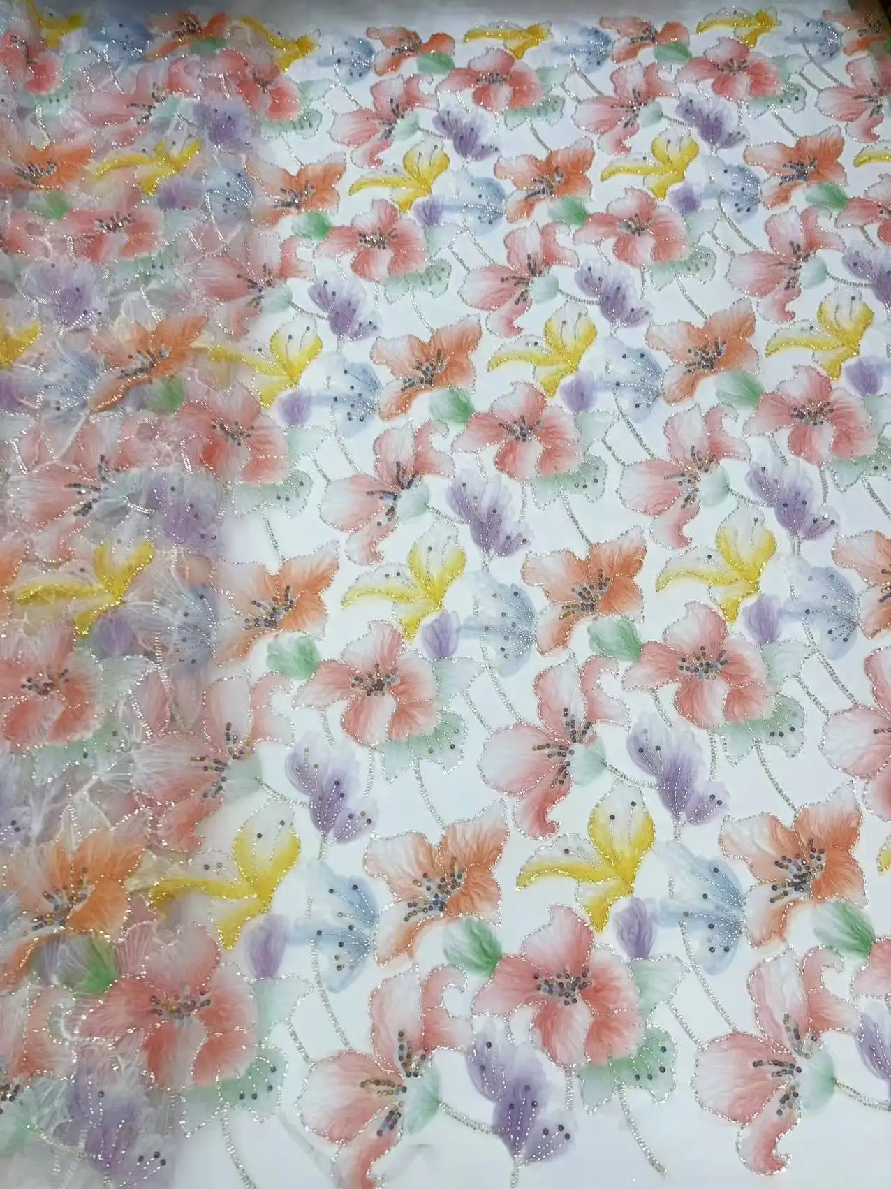 

Luxury African 3D Lace Fabric 5 Yards 2025 High Quality With Beads French Nigerian Lace Fabric For Wedding