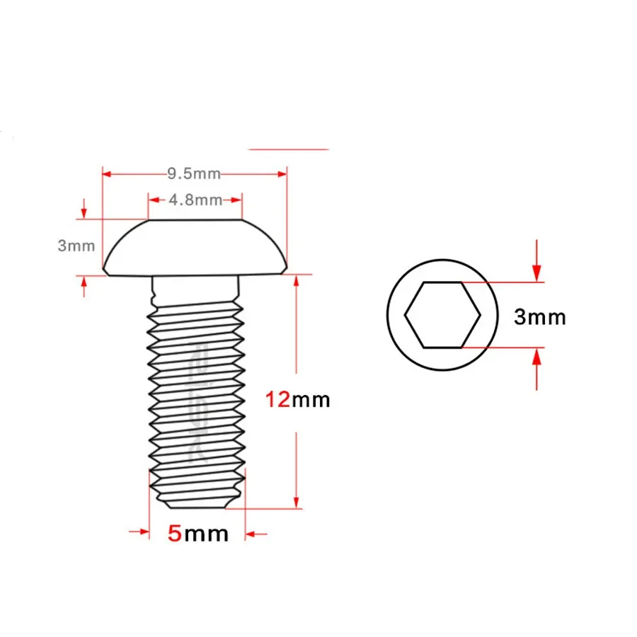 M5*12mm Ti Titanium Alloy Bottle Cage Screw Bicycle Accessories MTB Mountain Road Bike Cycling Water Cage Holder Fixing Screws