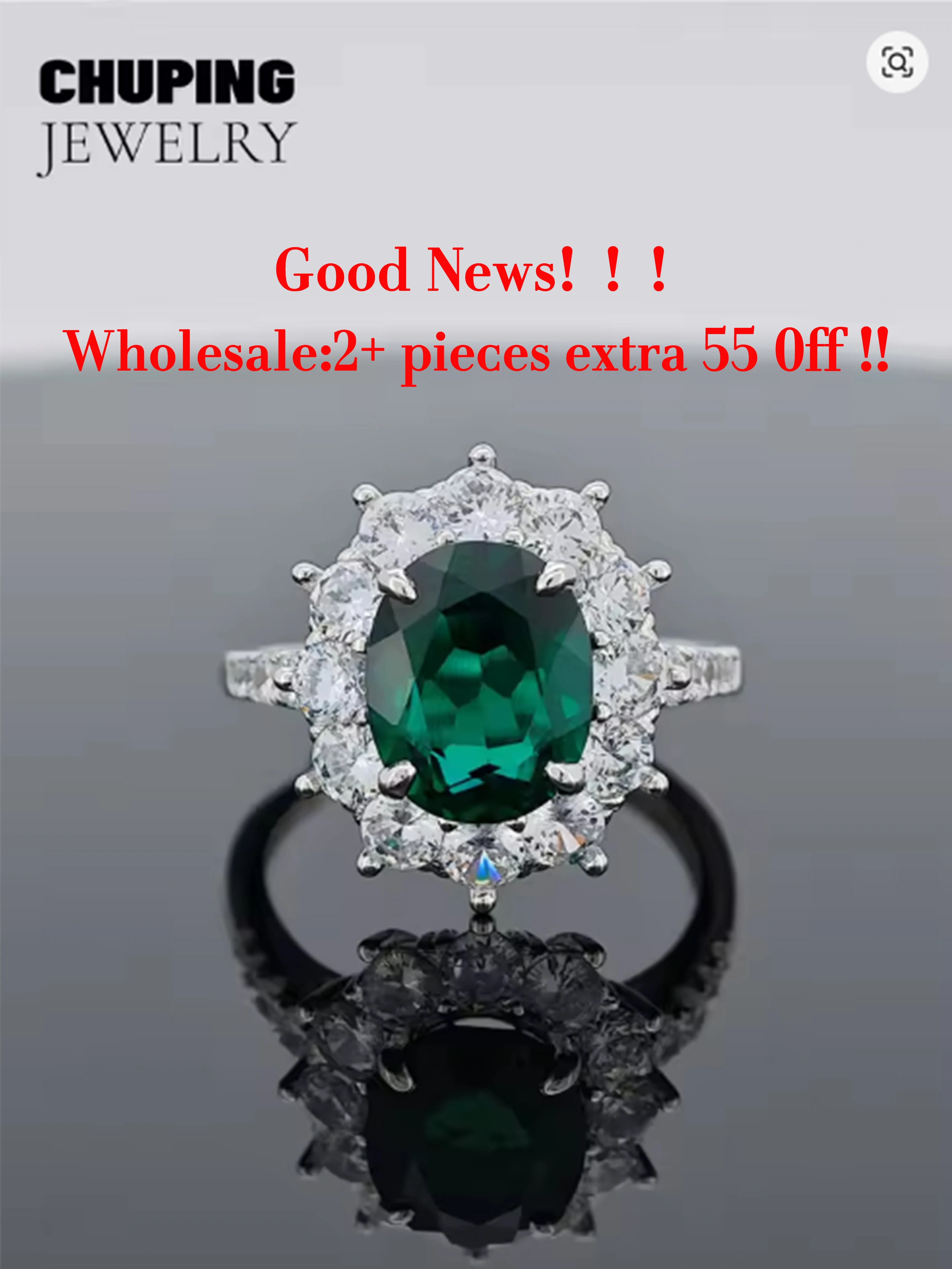

Chu Ping Fine Jewelry Lab Emerald Oval Cut S925 Ring With Vintage Charm & Sparkling Brilliance For Attending Important Occasions