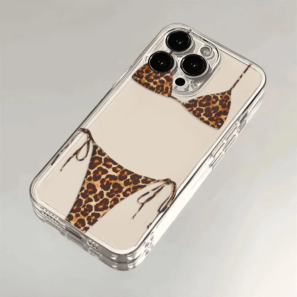 Leopard print Briefs Bikini Phone Case For iPhone 16 15 14 13 12 11 Pro Max Mini X XS SE 7 Plus 16E Shockproof Transparent Cover - Image 4