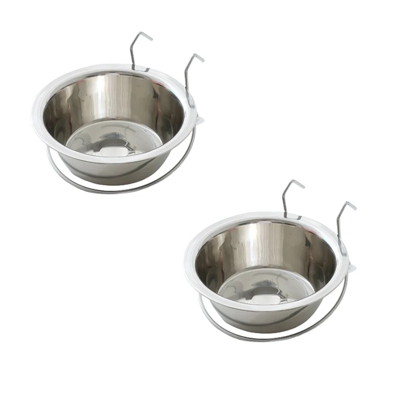 Stainless Steel Hanging Pet Bowl For Cage, Kennel Accessories, Spill-Proof Food And Water Container For Small Animals