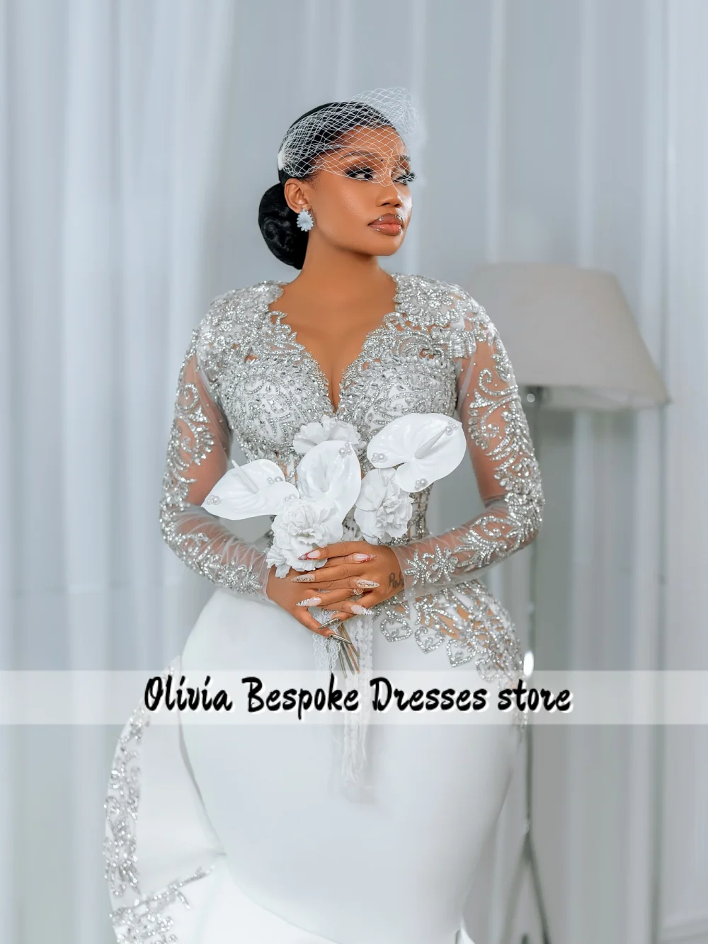 Unique Aso Ebi Mermaid Short Wedding Dresses For Bride Luxury Beadings African Bridal Dress vestidos de novia 2027 Customized