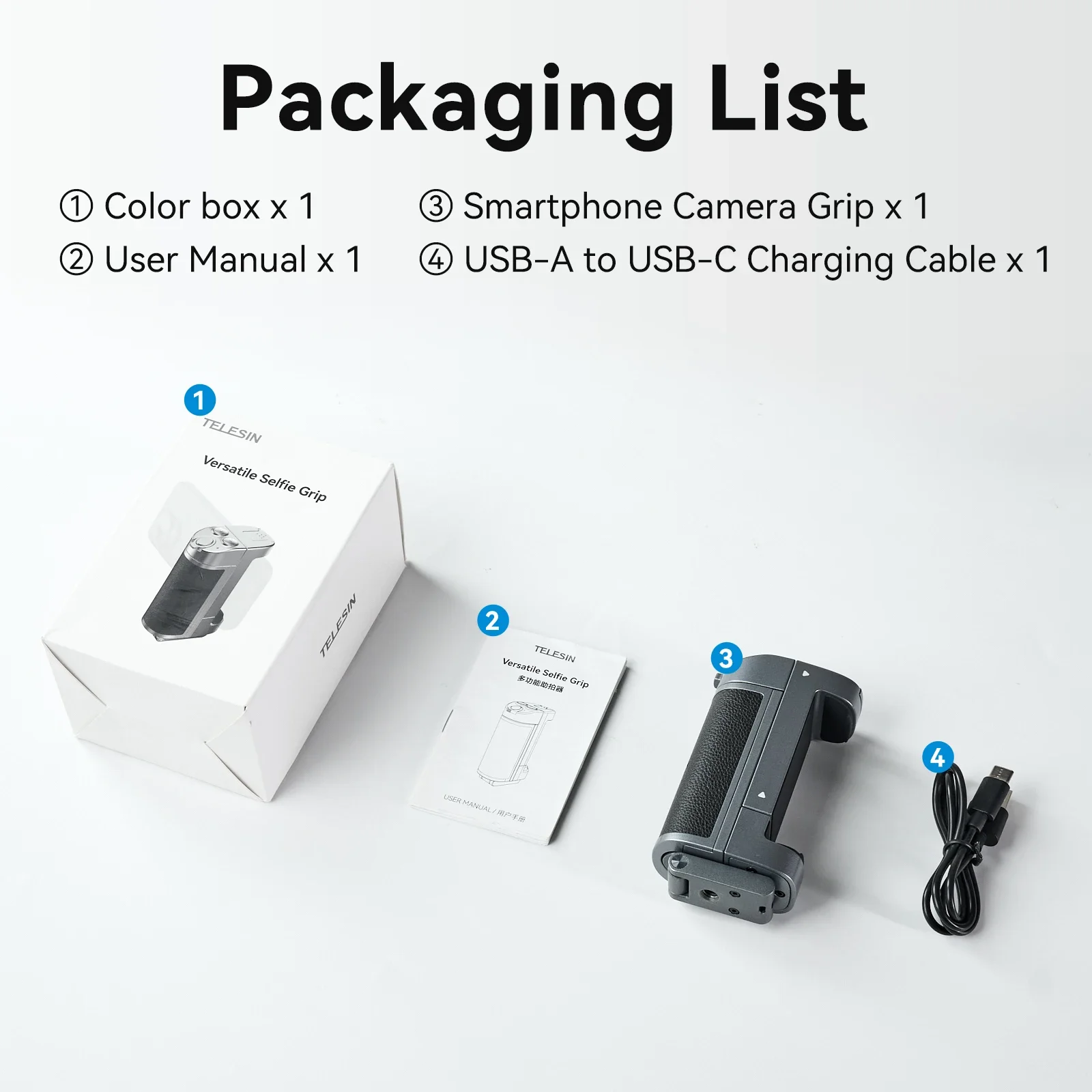 Telesin Phone Camera Grip Handle Holder Bluetooth-Compatible Remote Control Adapter Grip Holder Selfie Device  Custom Phone Stan