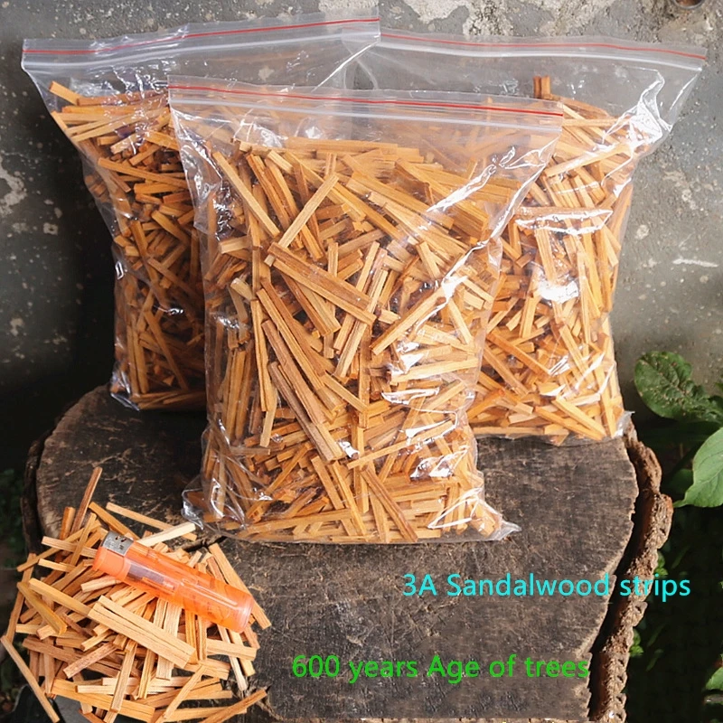 50g 600-year-old Tree Age 3A Sandalwood Strips Aromatherapy Wood Block DIY Temple Worship Buddha Blessing Indoor Smell Burning