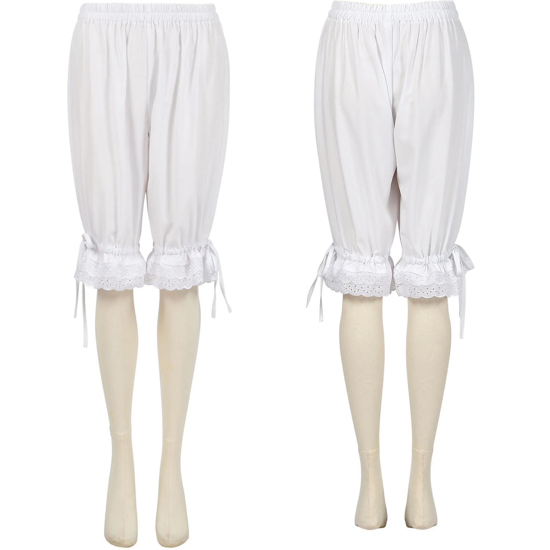 Pantaloni da donna in pizzo sciolto Pantaloni lanterna Performance sul palco Colore puro Lunghezza cinque quarti Faion da donna Primavera Autunno Taglia XL