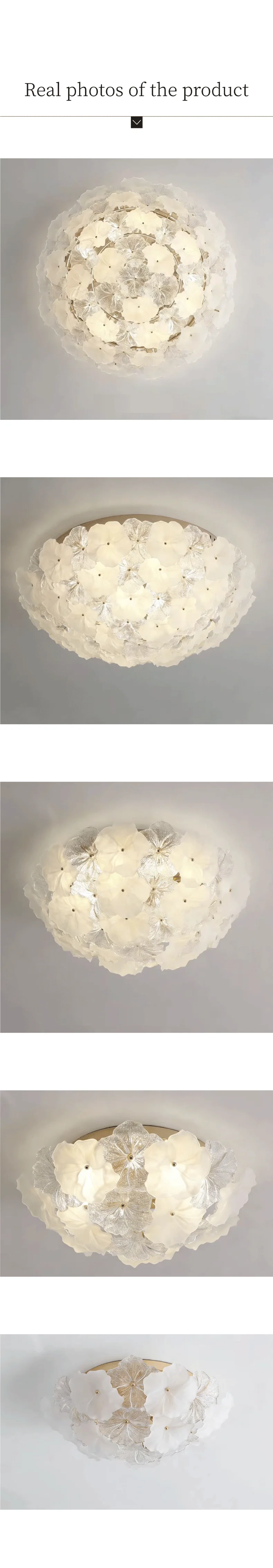 Flower Glass LED Ceiling Lights Living Room Home Pendant