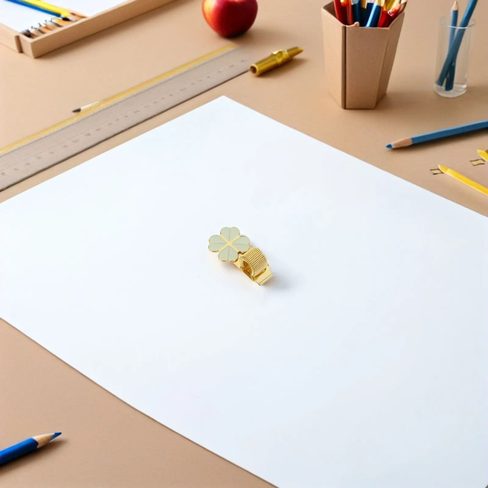 

Набор из 3 держателей для ручек из цинкового сплава в форме четырехлистного клевера, регулируемые металлические зажимы для ручек для ежедневников, блокнотов, дневников, для офиса, школы, дома