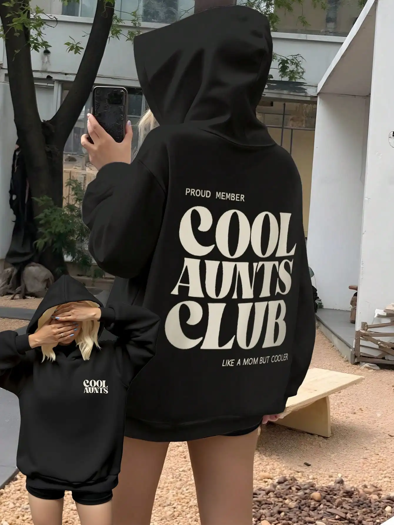 

Женская толстовка с капюшоном больших размеров с ярким буквенным принтом, свободный крой, дизайн с опущенными плечами