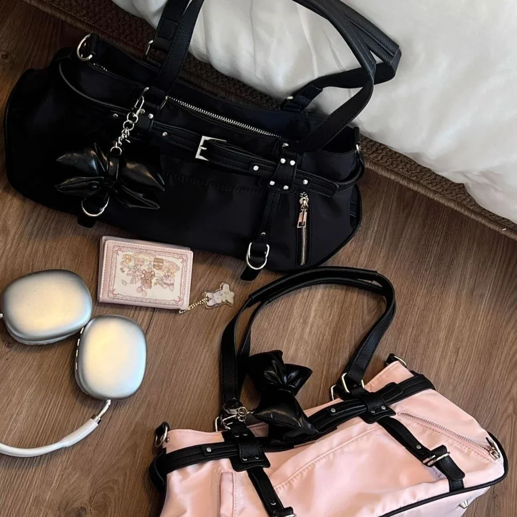 

Harajuku Style Y2k Large Capacity Handbag Shoulder Bags Korean Cute Nylon Waterproof Cloth Commuter Storage Bags Women's Bag