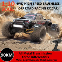 1:10 Full Scale Large 90KM/H High Speed RC Car Truck 2.4G 200M 100A Brushless ESC Metal Transmission Off Road Remote Control Car