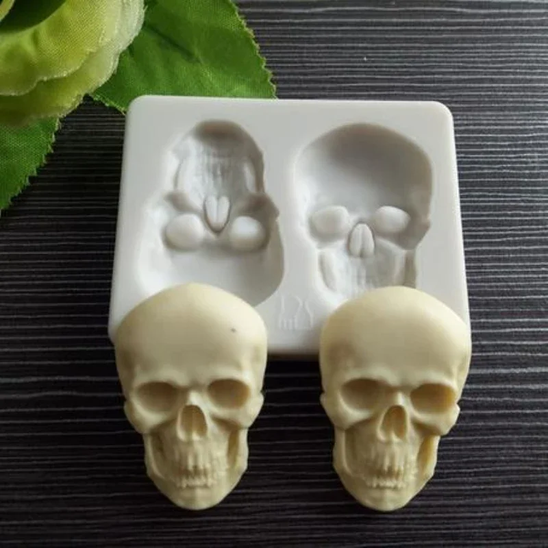 

Halloween Skull Fondant Mould Silicone DIY Cookie Cutter Mold Cake Baking Kitchen Decor Chocolate Fudge Mould Lollies Mold