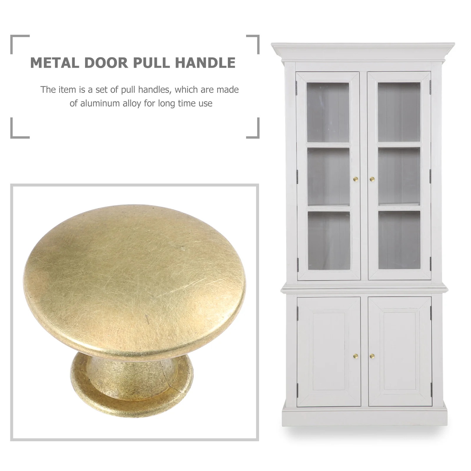 12 Pcs Brass Drawer Handles Door Home Pull Knobs Decorative Cabinet Cupboard Round Zinc Alloy Ornament