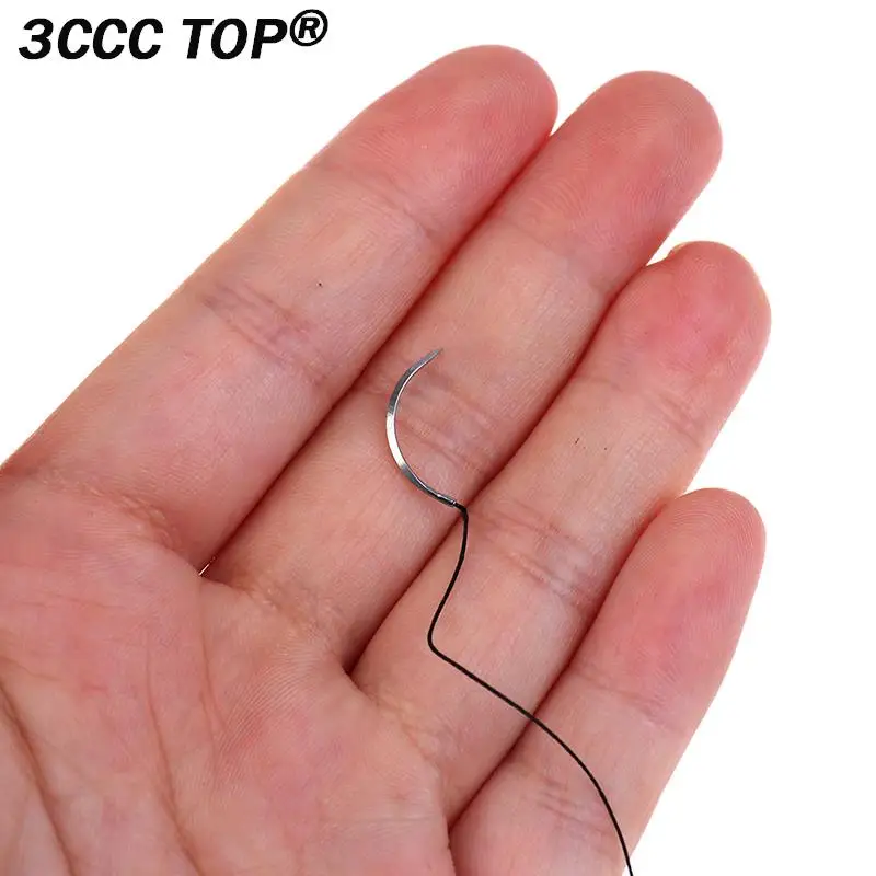 12Pcs/Set 2/0 3/0 Medical Needle Suture Silk Braided Monofilament Thread Suture Practice Kit