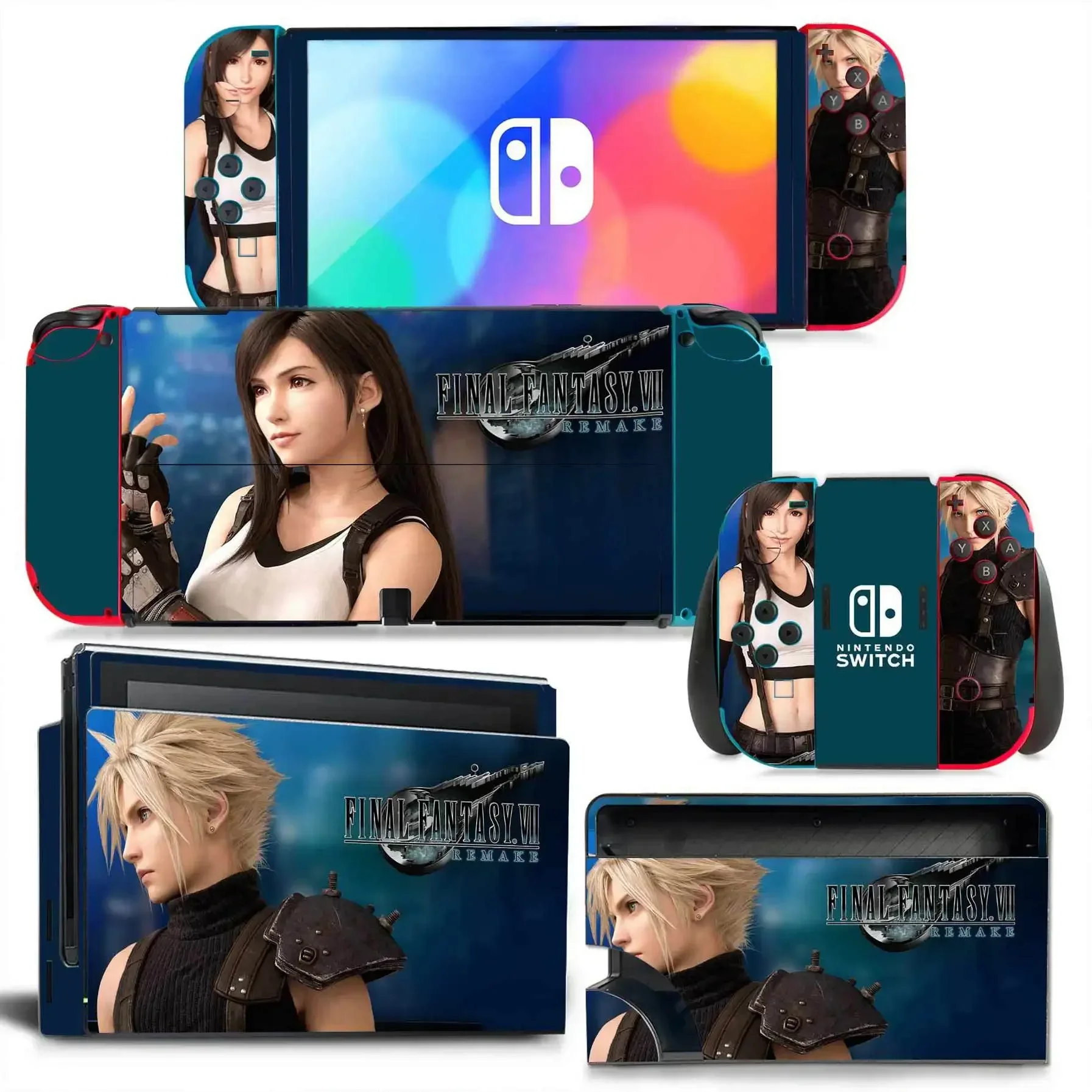 Full Body Protective Vinyl Skin for Nintendo Switch OLED Final Fantasy Inspired Design Decal