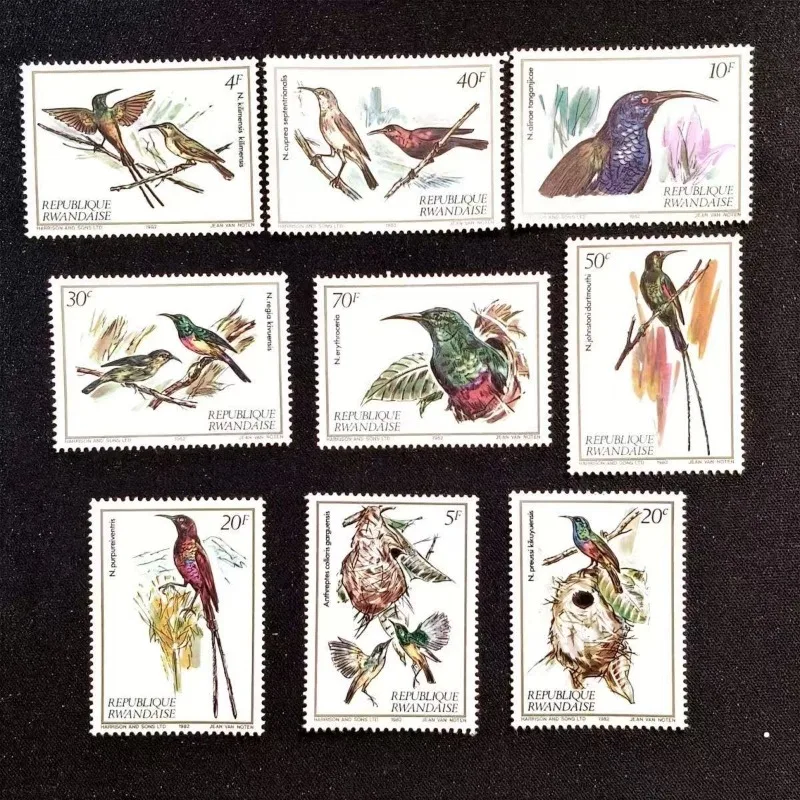 African Bird Stamps 65pcs, Used Postage Stamps from Africa, No Repeats, Random Stamps for Scrapbooking