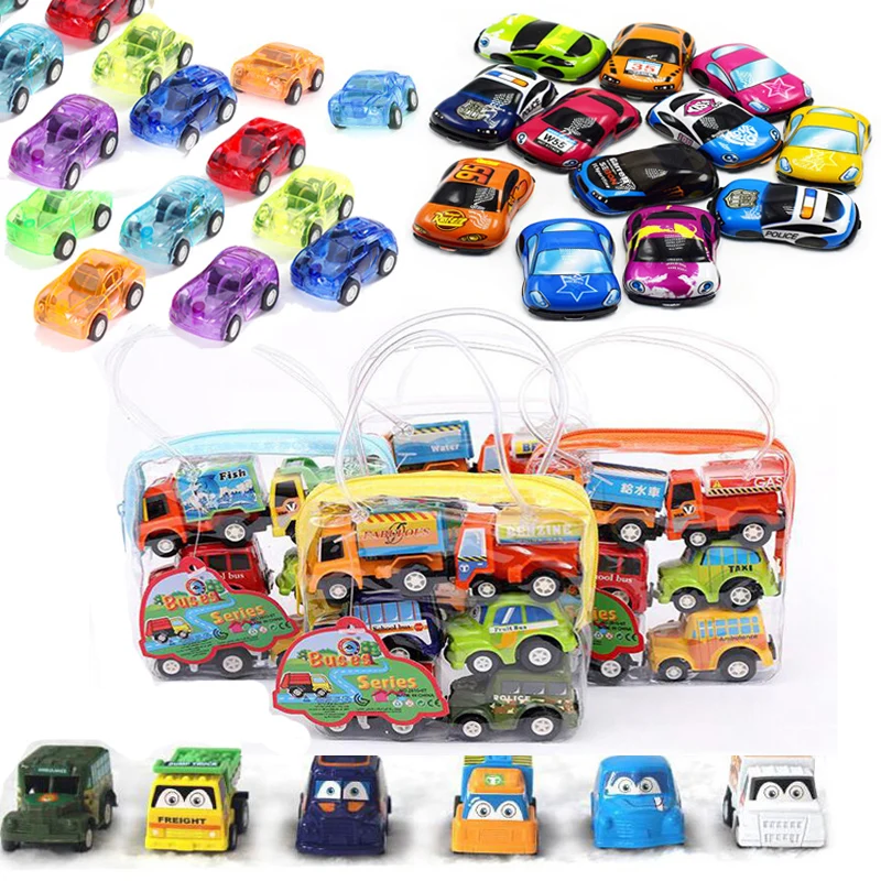 6pcs/10pcs Mini Pull Back Cars Toy Plastic Car Model Funny Kids Vehicle Car Model Toy Children Wheels Set Cool Birthday Gift YJN