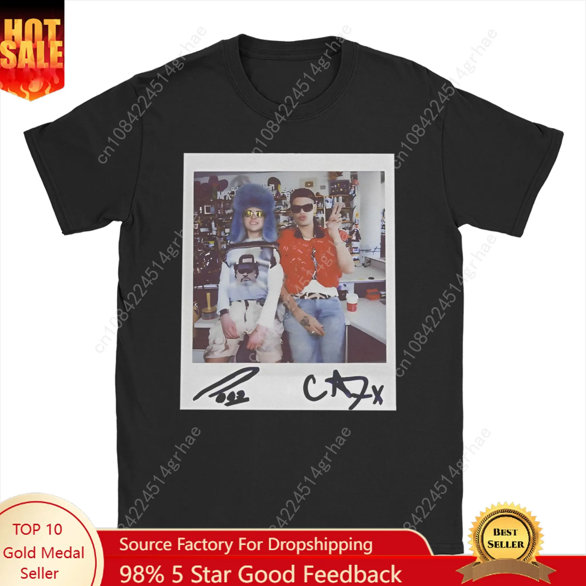 

Vintage CA7RIEL & Paco Amoroso Papota Tour T-Shirt for Men Crew Neck Cotton T Shirt Short Sleeve Tee Shirt Plus Size Clothing