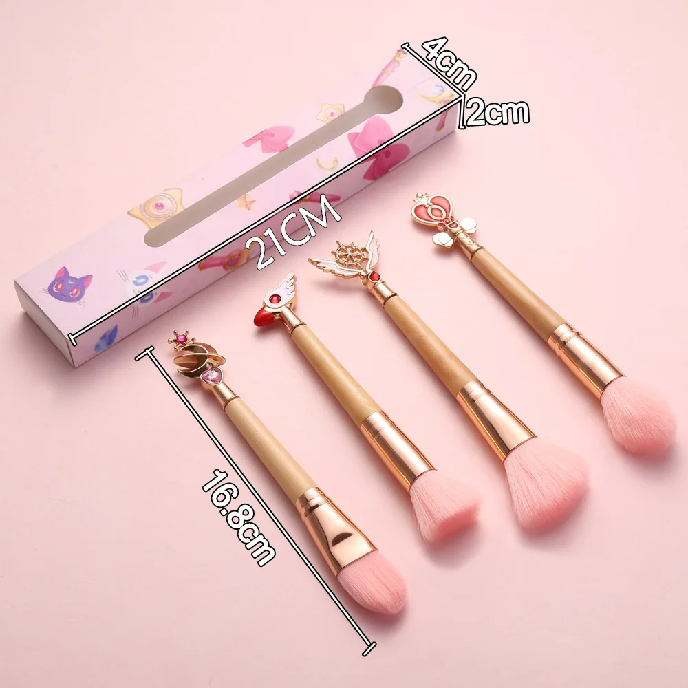 Kawaii  Foundation Brush Large Powder Wood Handle Mineral Brush Powder Brush and Blush Brush for Everyday Makeup