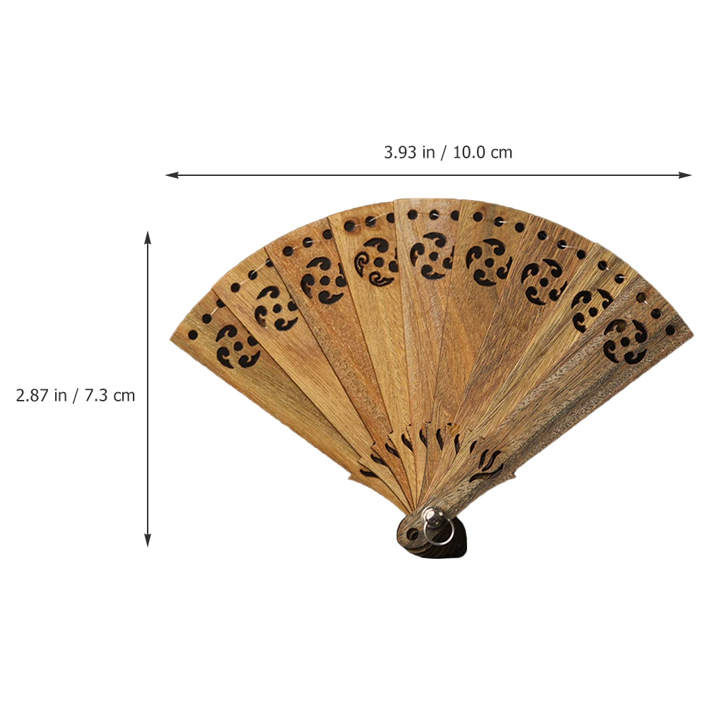 

Mini Fan Car Pendant Wood Folding Fan Decor Keychain Charm Hanging nament Arts Crafts Bell Retro Style