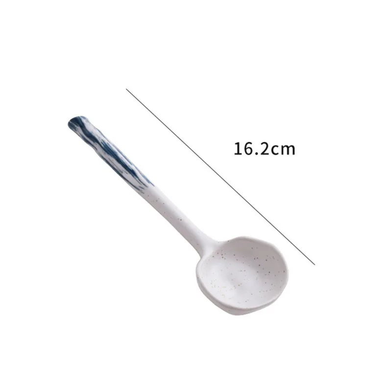 Ceramic Soup Spoon Retro Coffee Spoon Long Handle Spoon Japanese Tableware Eating Spoon  Tea Scoop Kitchen Cooking Utensil Tool