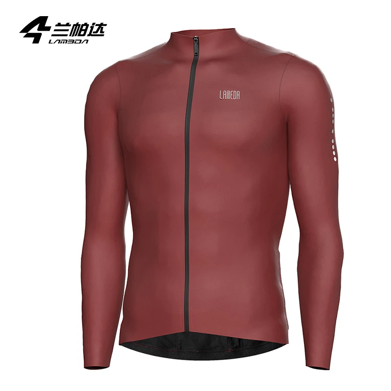 LAMEDA Autumn and winter fleece warm cycling clothes men's long sleeved bicycle top Italian carvico fabric