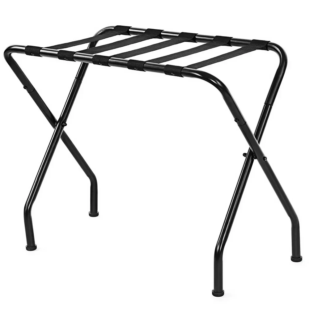

680*400*560MM Portable Metal Luggage Rack Black, Easy-Install Design, Space-Saving Design