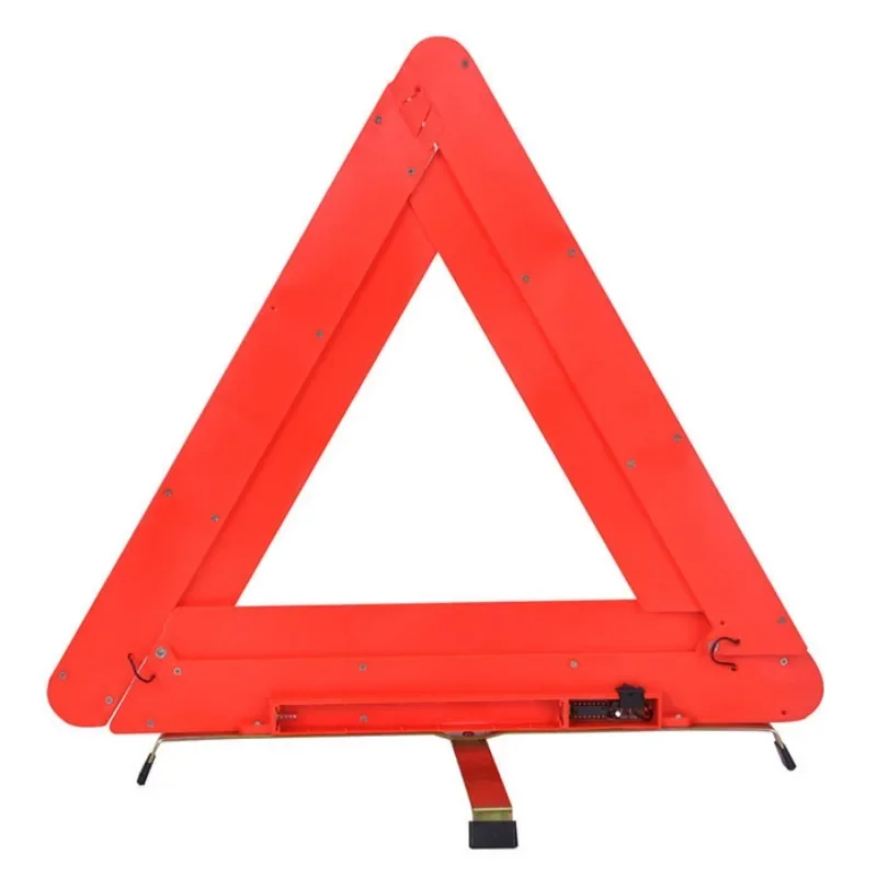 LED Safety Warning Car Triangle Plate, Reflective Parking Safety Warning Plate Tripod for Vehicles