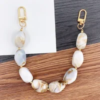 Nueva cadena de bolso para mujer, piezas de cuentas de resina acrílica púrpura Beige, pulsera hecha a mano, accesorio de mango de bolso de repuesto para mujer