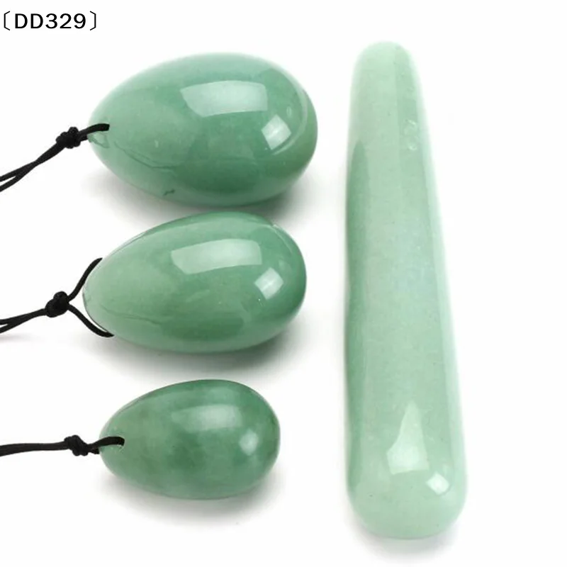 

3Pcs/Set Green Aventurine Quartz Yoni Egg Kegel Exercise + 1Pcs Massage Stick〔DD329〕