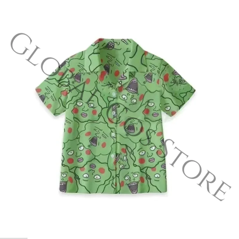 Mob Psycho 100 Ekubo Mobu Saiko Hyaku Cosplay Costume Light Green All-Over Ghost Face Print Nightgown Pajamas Short/long Pant - view 5