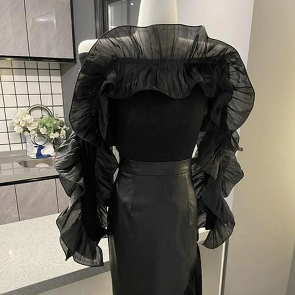 الربيع والخريف جديد واحد كلمة طوق المشاهير الرجعية المتخصصة تصميم الشعور فطر قصير ضئيلة محبوك سترة المرأة