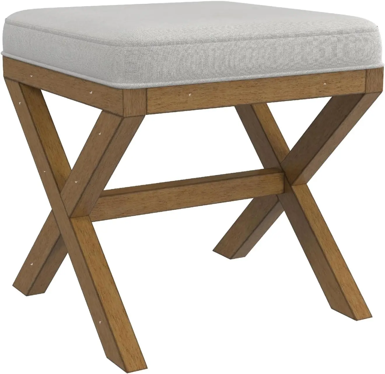 Somerset Backl Wood Vanity Stool For Makeup Room Or Bathroom, Dark Driftwood