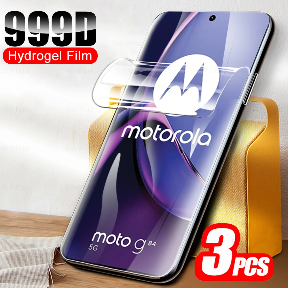 3Pcs Full Glue Hydrogel Film For Motorola Moto G84 5G G54 G14 4G MotoG84 MotoG54 MotoG14 G 84 54 14 Screen Protector Not Glass