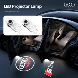 2pcs Car Door Welcome Lights Led Projector Lamps Decoration For Audi A1 A3 A4 A5 A6 A7 A8 B5 B6 B7 C5 C6 C7 D2 D3 Q2 Q3 Q5 Q7 TT