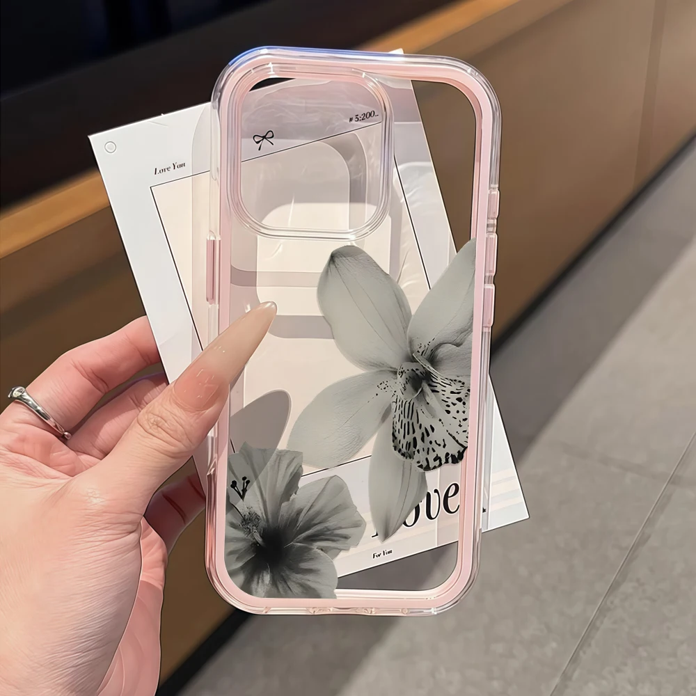 Gray Orchid Phone Case For Samsung Galaxy A57 A55 A07 5G S26 S25 S24 Plus S26 S25 S24 S23 Ultra FE Transparent SIlicone Cover