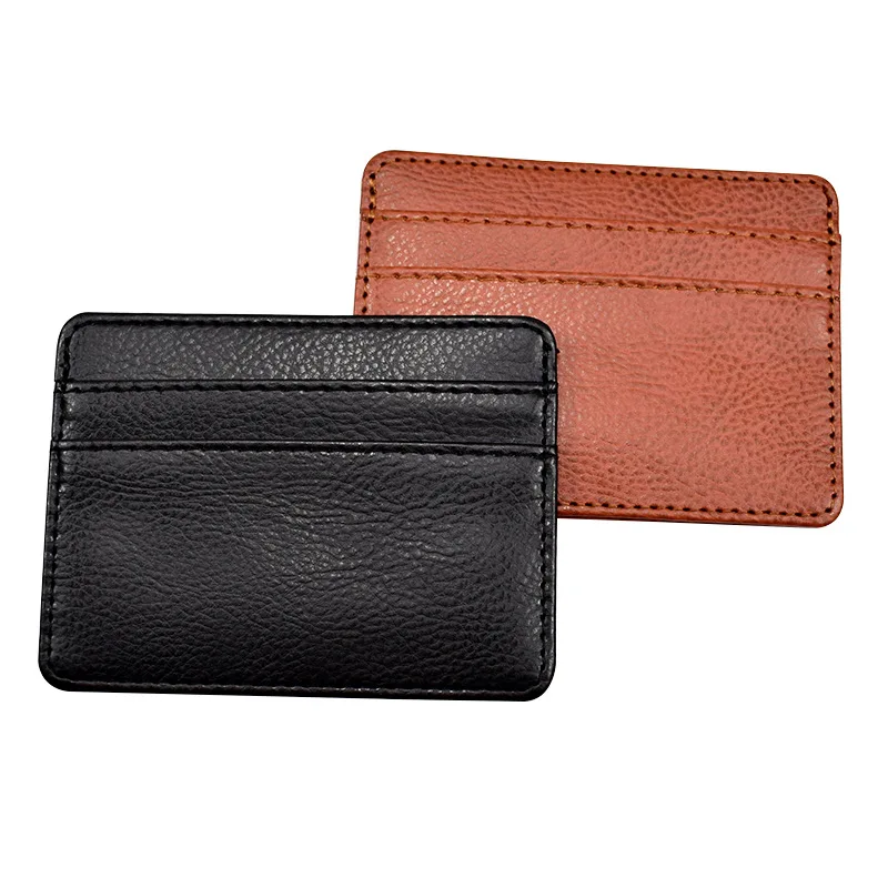 

1pc PU Leather ID Credit Card Bag Business Name Card Holder Case Bank Card Cover Sleeve for Women Men Wallet