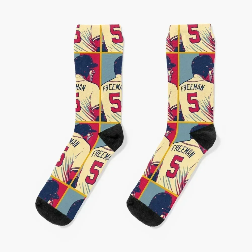 

Freddie Freeman Artwork Socks fashionable sports and leisure happy Boy Socks Women's floor new in's designer Socks Ladies Men's