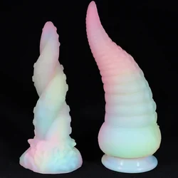 Luminescent Octopus Tentacles Dildo Anal Colourful Monster Dildos G-spot Massager Large Penis Silicone Suction Anal  Adult Toys