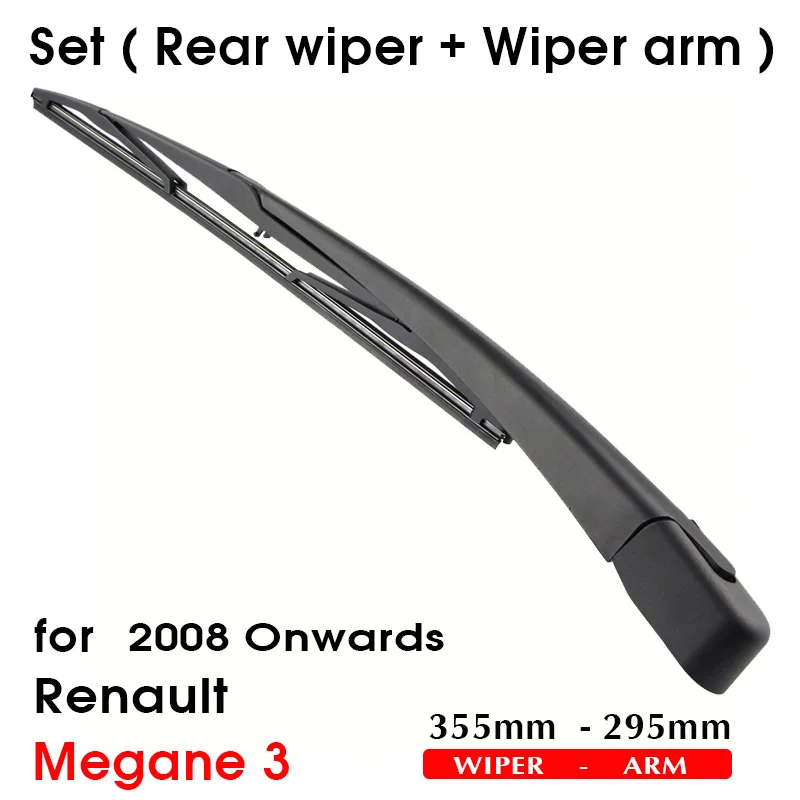 Car Wiper Blade For Renault Megane 3 2008 Onwards Rear Back Windshield Windscreen Rear Wiper 355mm+Arm 295mm Car Accessories