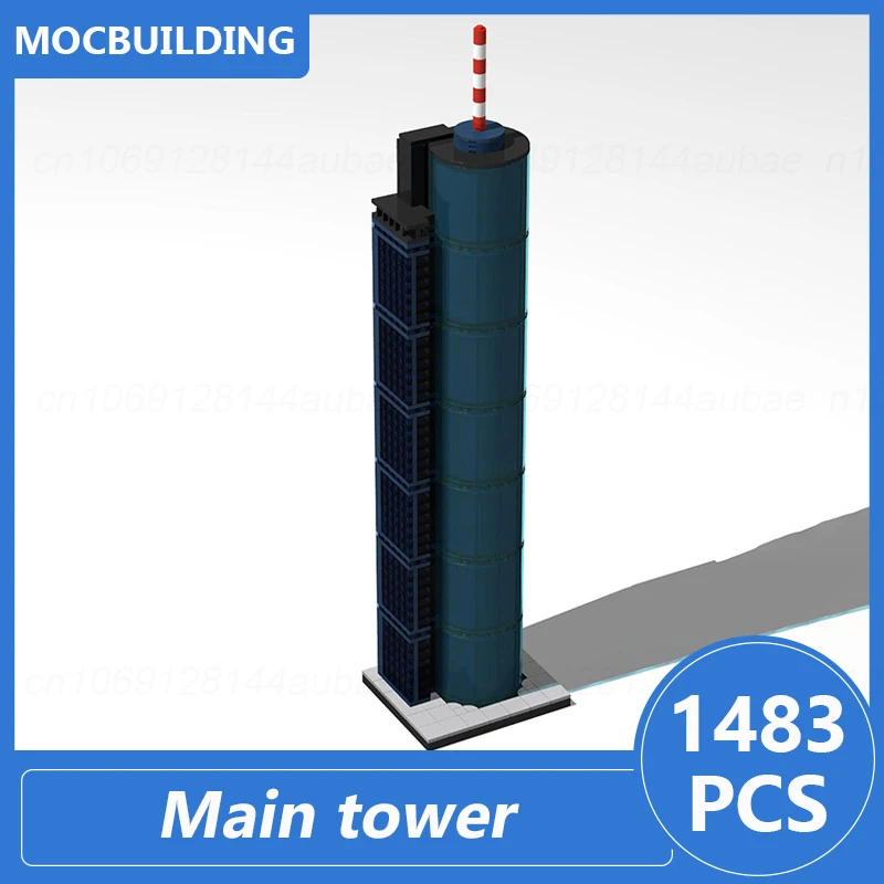 Main Tower, Frankfurt am Main, 체중계 모델 Moc 빌딩 블록, DIY 조립 벽돌, 건축 디스플레이 장난감 선물, 1:500, 1483 개