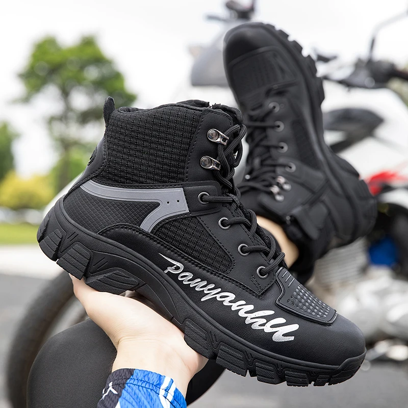 Motorbike Shoes Breathable Anti Fall Rider Road Racing Casual Shoes Wear Resistant Motocross Tactics Boots Men Motorcycle Boots
